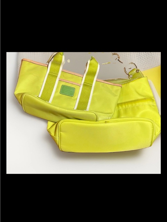Coach Handbags - Coach Hamptons Weekend Mini Bags, Lime/Chartreuse Green, Nylon, Leather,